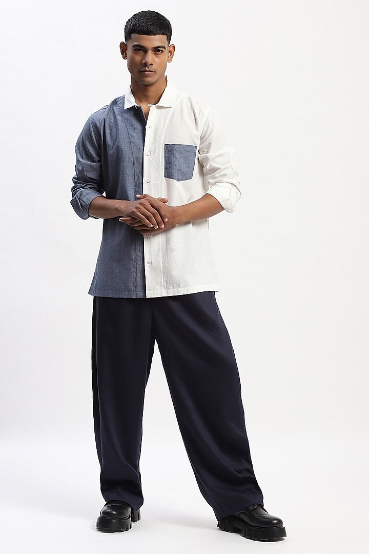 Multi-Colored Cotton Blend Woven Party Wear Shirt by Abraham & Thakore Men at Pernia's Pop Up Shop
