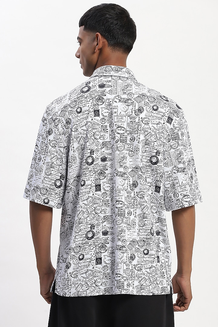 White Cotton Whimsical Digital Printed T-Shirt by Abraham & Thakore Men at Pernia's Pop Up Shop