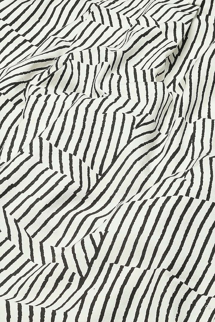 White Cotton Striped Trousers by Abraham & Thakore Men at Pernia's Pop Up Shop
