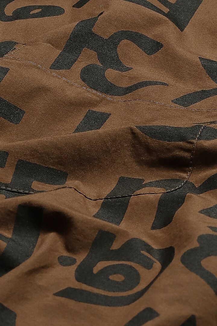 Brown Cotton Printed Party Wear Shirt by Abraham & Thakore Men at Pernia's Pop Up Shop