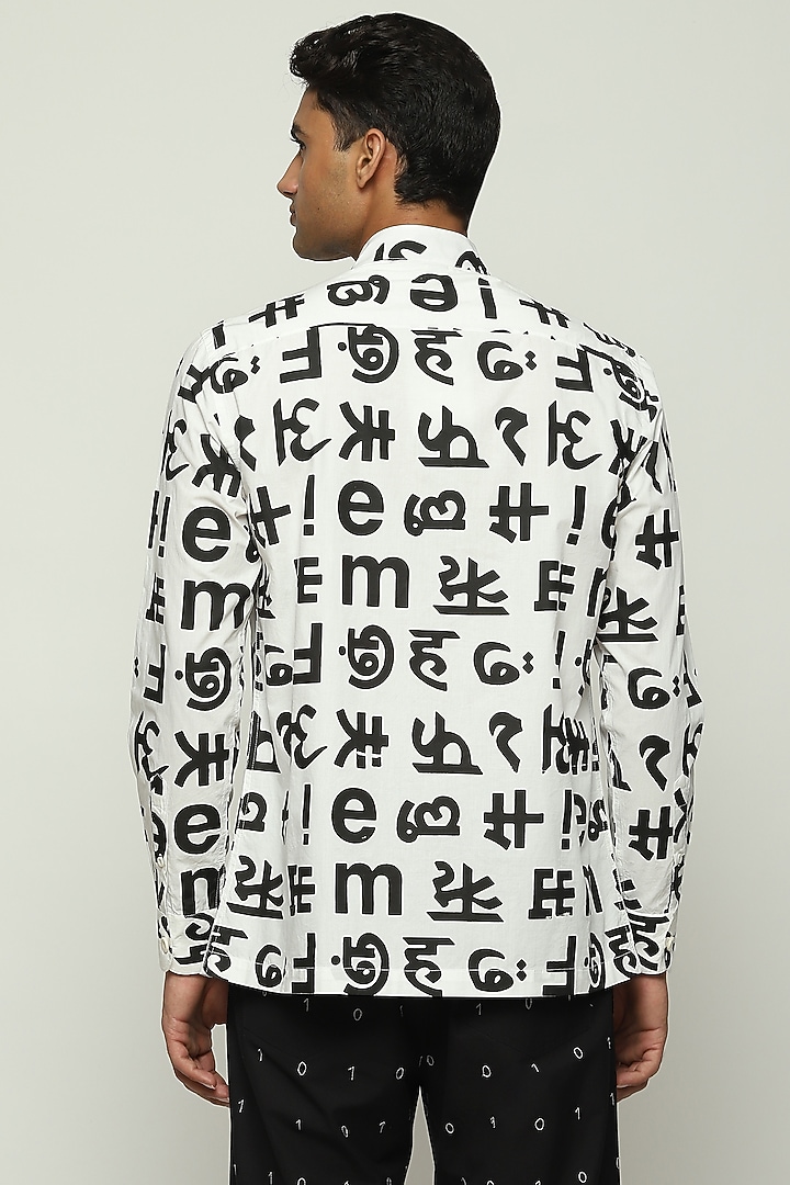 Ivory Cotton Printed Party Wear Shirt by Abraham & Thakore Men at Pernia's Pop Up Shop