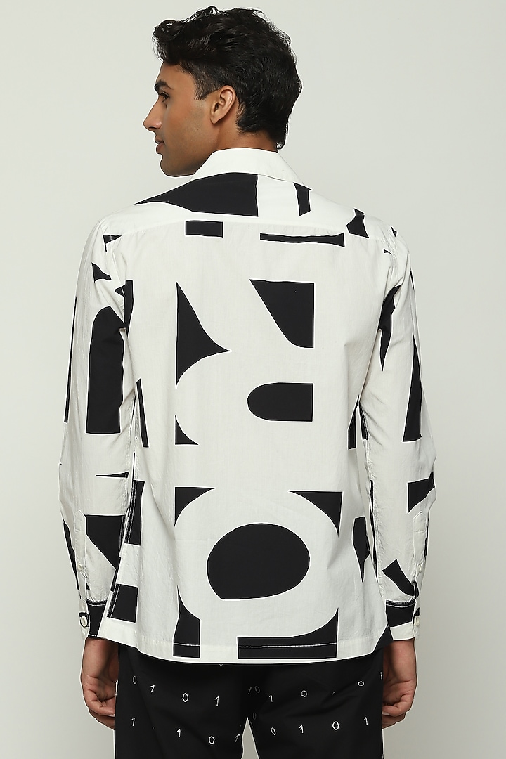 Black Poplin Digital Printed Party Wear Shirt by Abraham & Thakore Men at Pernia's Pop Up Shop