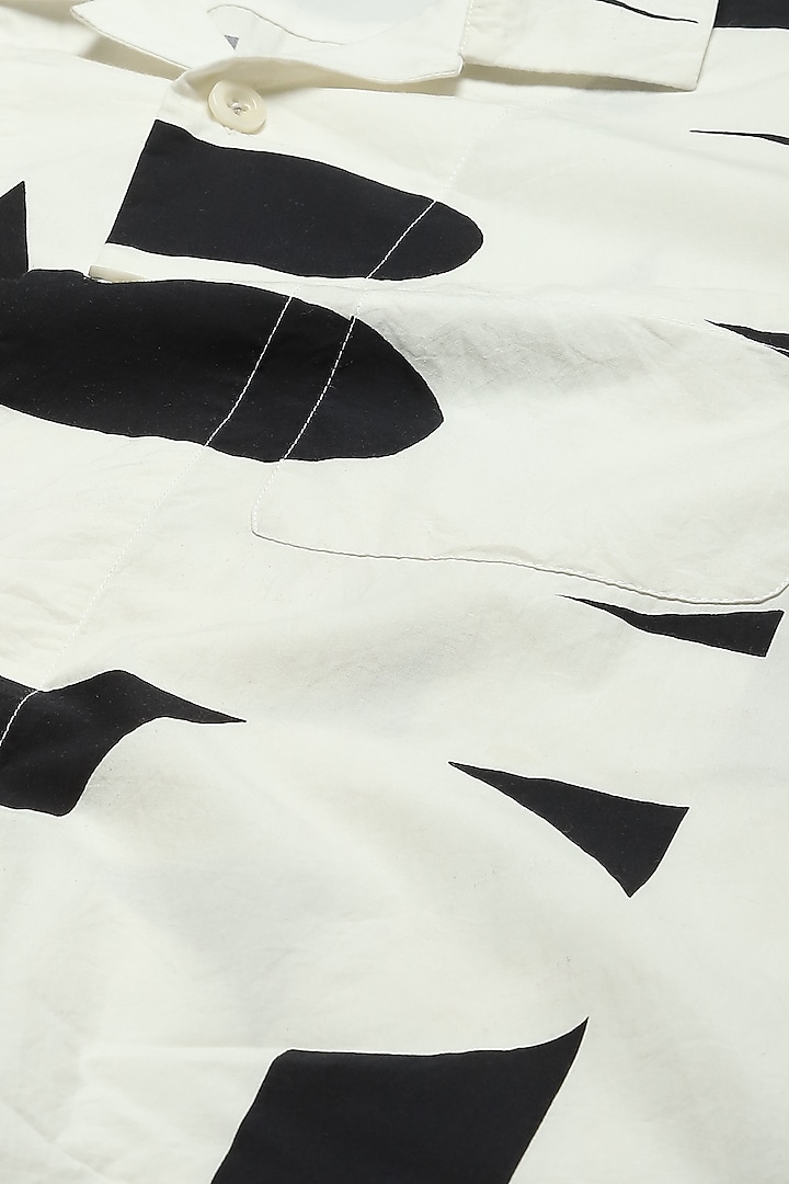 Black Poplin Digital Printed Party Wear Shirt by Abraham & Thakore Men at Pernia's Pop Up Shop
