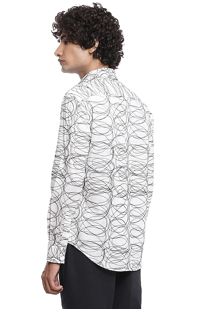 Ivory Embroidered Party Wear Shirt by Abraham & Thakore Men at Pernia's Pop Up Shop