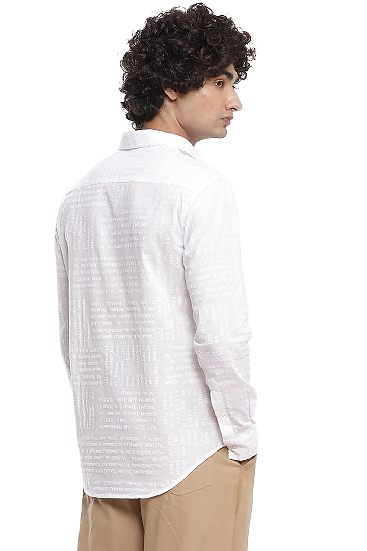 Ivory Party Wear Shirt With Embroidery by Abraham & Thakore Men at Pernia's Pop Up Shop