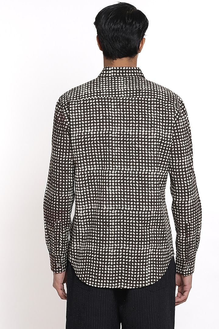 Coffee Printed Party Wear Shirt by Abraham & Thakore Men at Pernia's Pop Up Shop