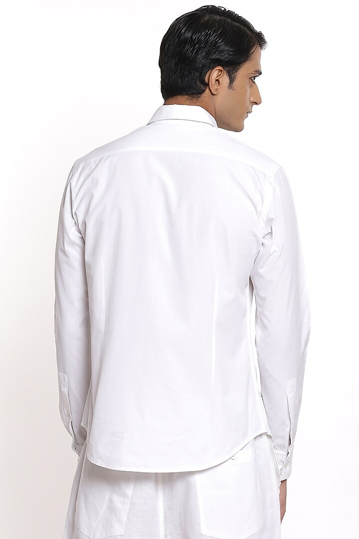 Ivory Embroidered Party Wear Shirt by Abraham & Thakore Men at Pernia's Pop Up Shop
