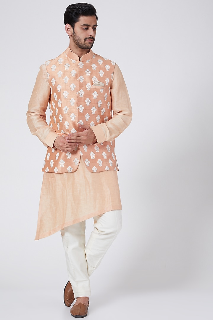 Oyster Bundi Jacket Set With Buttis by Aqube by Amber Men