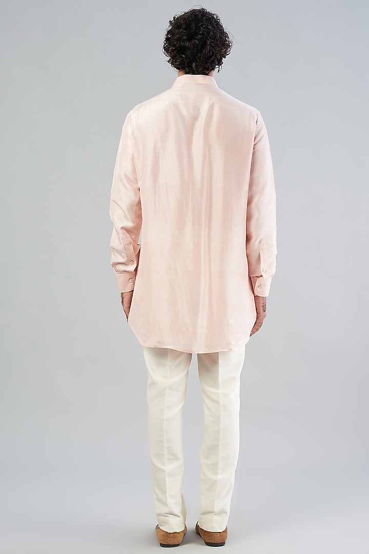 Primerose Pink Silk Kurta Set by Aqube by Amber Men at Pernia's Pop Up Shop