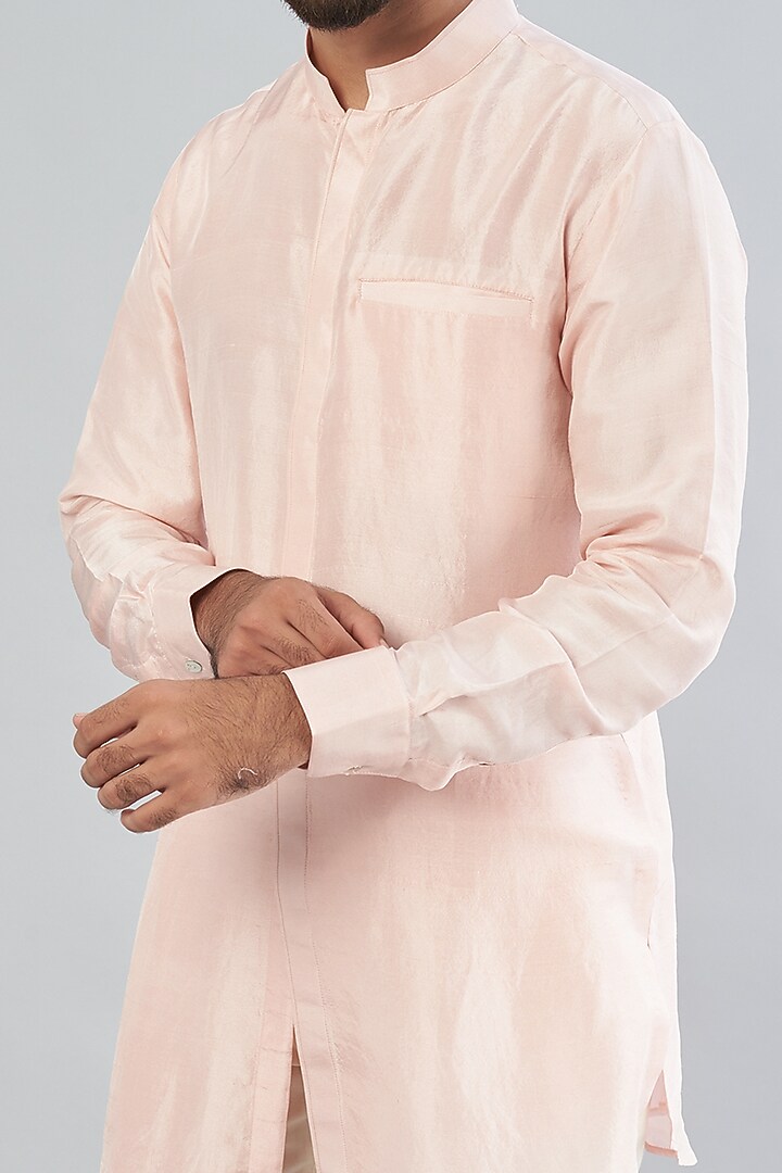 Primerose Pink Silk Kurta Set by Aqube by Amber Men at Pernia's Pop Up Shop