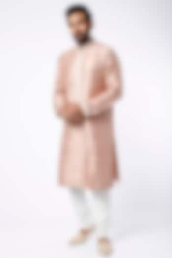 Deep Oyster Raw Silk Kurta Set by Aqube by Amber Men at Pernia's Pop Up Shop