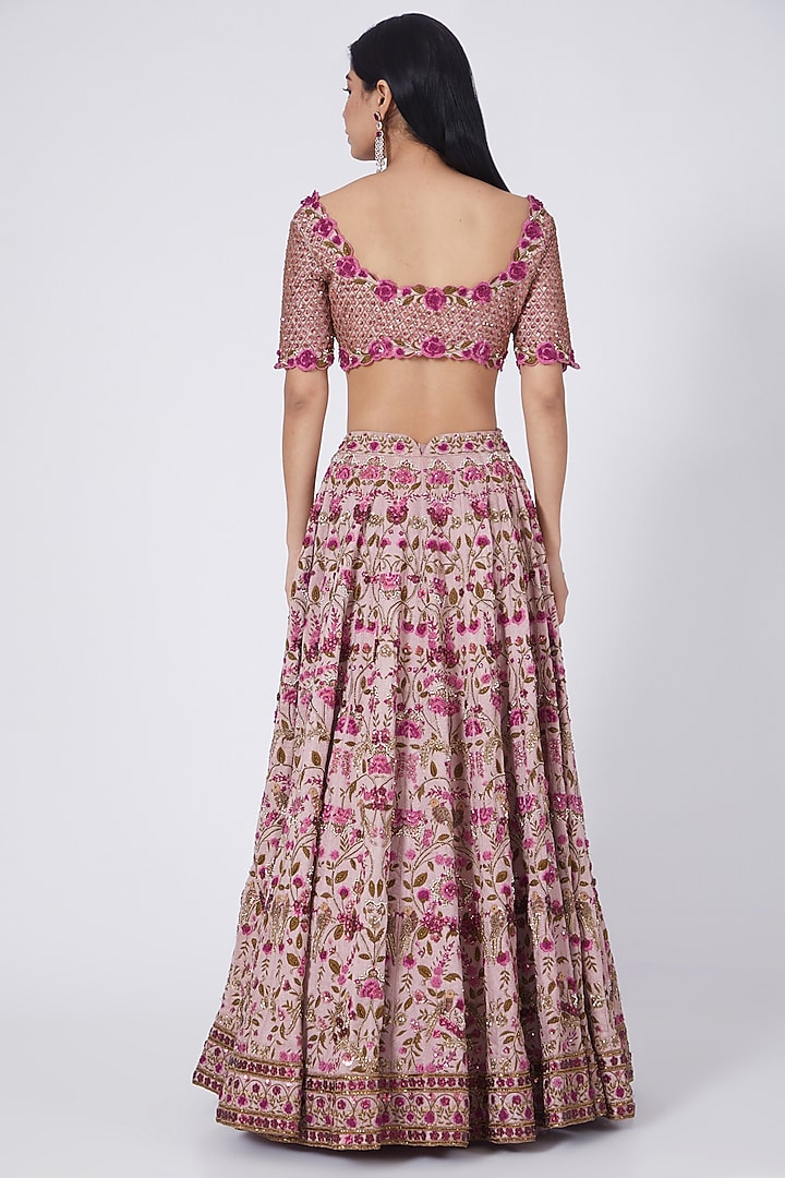 Blush Pink Embroidered Bridal Lehenga Set by Abhishek Vermaa at Pernia's Pop Up Shop
