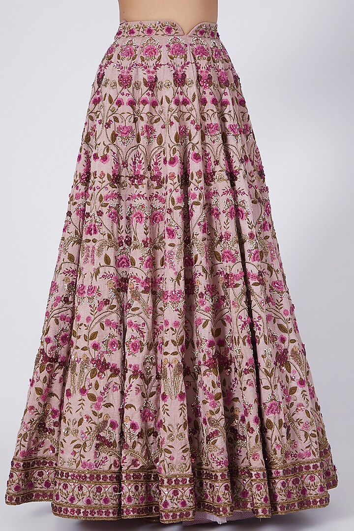 Blush Pink Embroidered Bridal Lehenga Set by Abhishek Vermaa at Pernia's Pop Up Shop