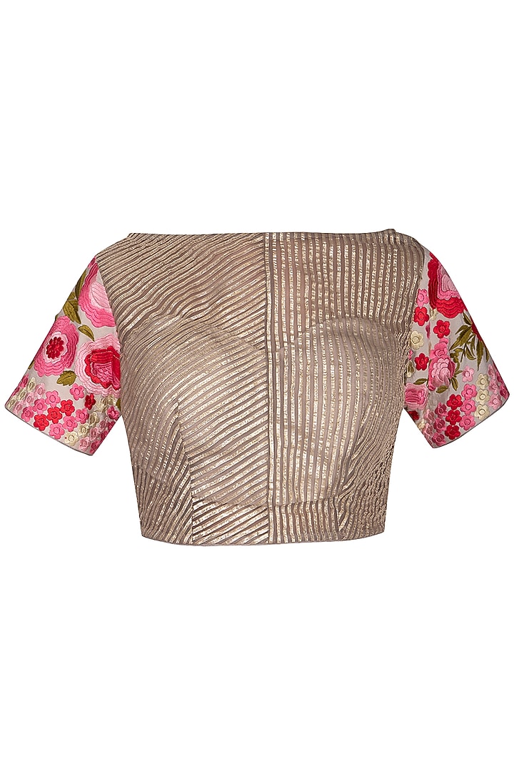 Ash Grey Embroidered Wedding Saree Set by Aashima Behl at Pernia's Pop Up Shop