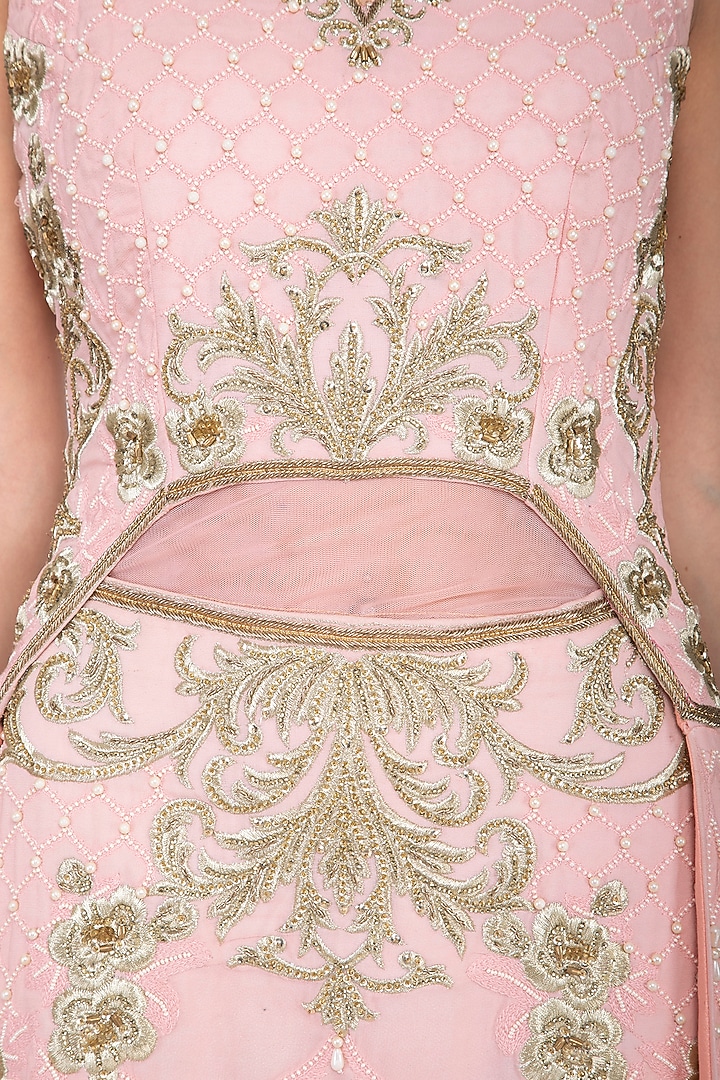 Rose Pink Embroidered Wedding Gown by Aashima Behl at Pernia's Pop Up Shop