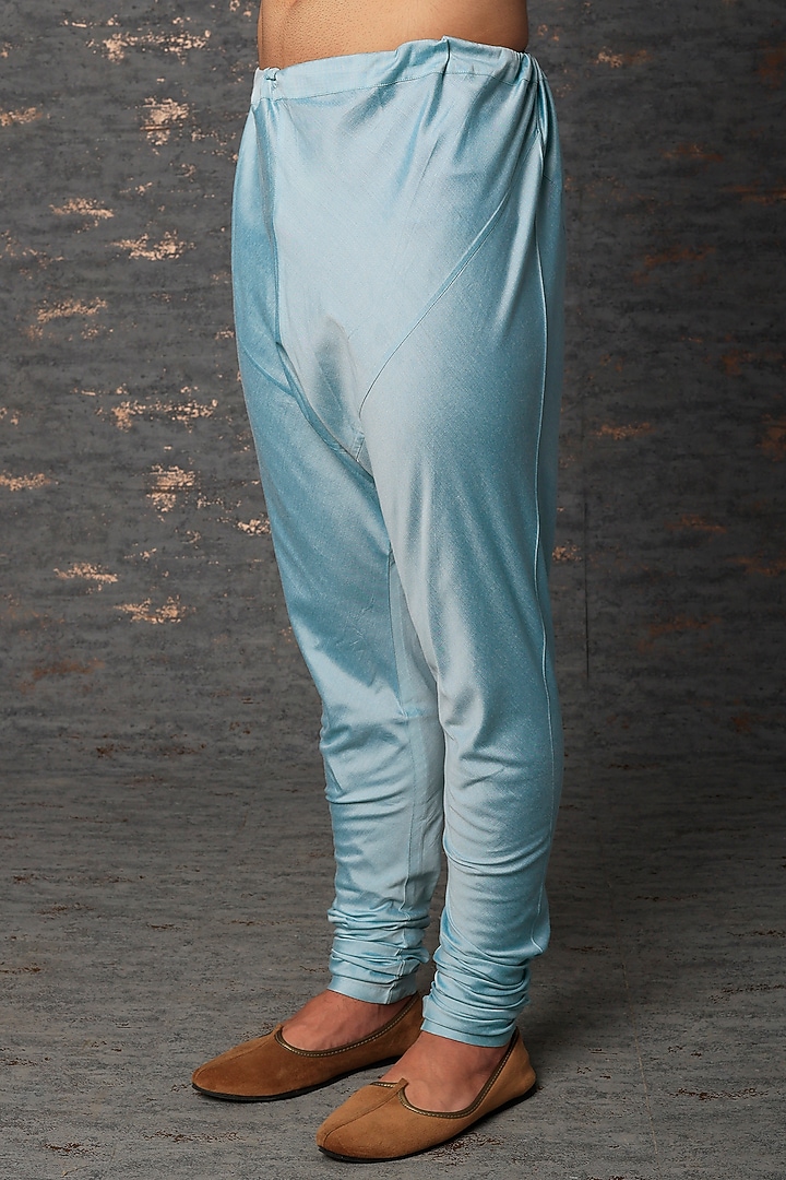 Powder Blue Kurta Set With Pintucks by Abhishek Gupta Men at Pernia's Pop Up Shop