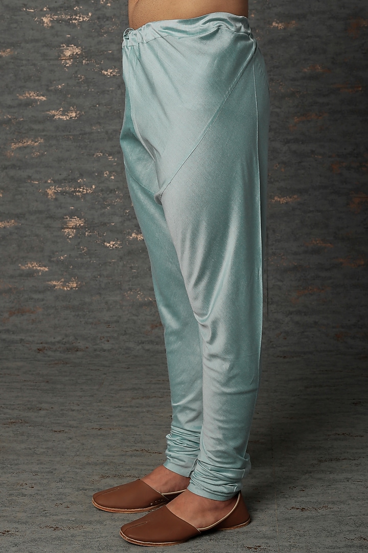 Powder Blue Embroidered Kurta Set by Abhishek Gupta Men at Pernia's Pop Up Shop