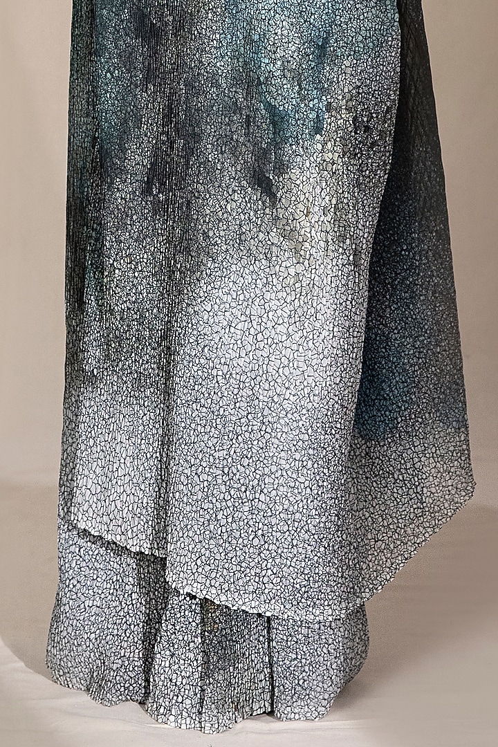Green Poly Georgette Digital Printed Draped Top by Abhishek Sharma at Pernia's Pop Up Shop