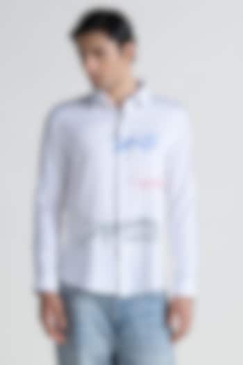 White Cotton Party Wear Shirt by Abkasa at Pernia's Pop Up Shop