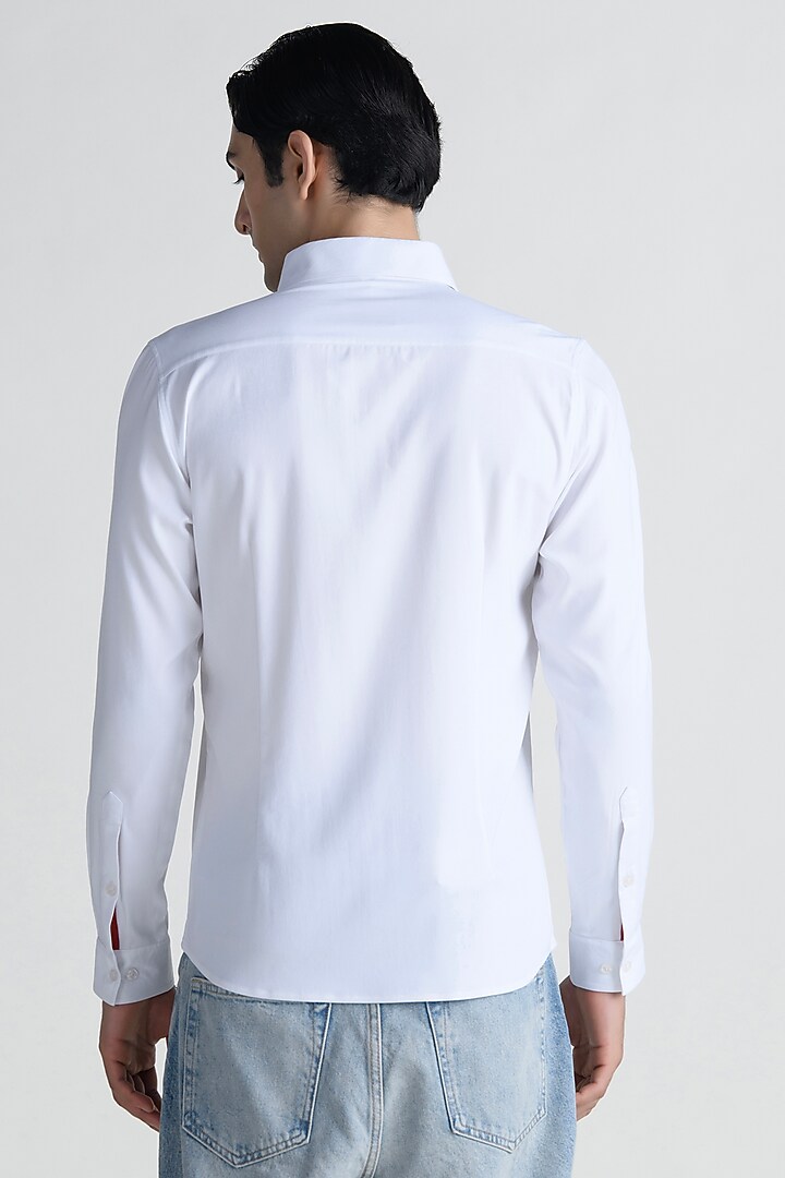 White Cotton Party Wear Shirt by Abkasa at Pernia's Pop Up Shop