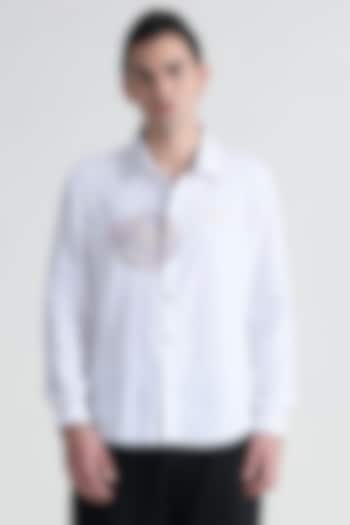 White Cotton Party Wear Shirt by Abkasa at Pernia's Pop Up Shop