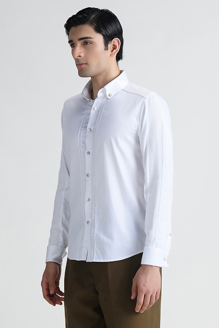 White Cotton Summer Shirt by Abkasa at Pernia's Pop Up Shop