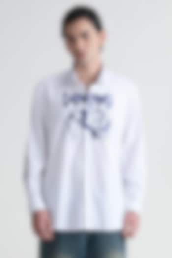 White Cotton Party Wear Shirt by Abkasa at Pernia's Pop Up Shop