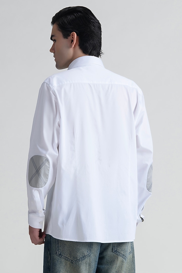 White Cotton Party Wear Shirt by Abkasa at Pernia's Pop Up Shop