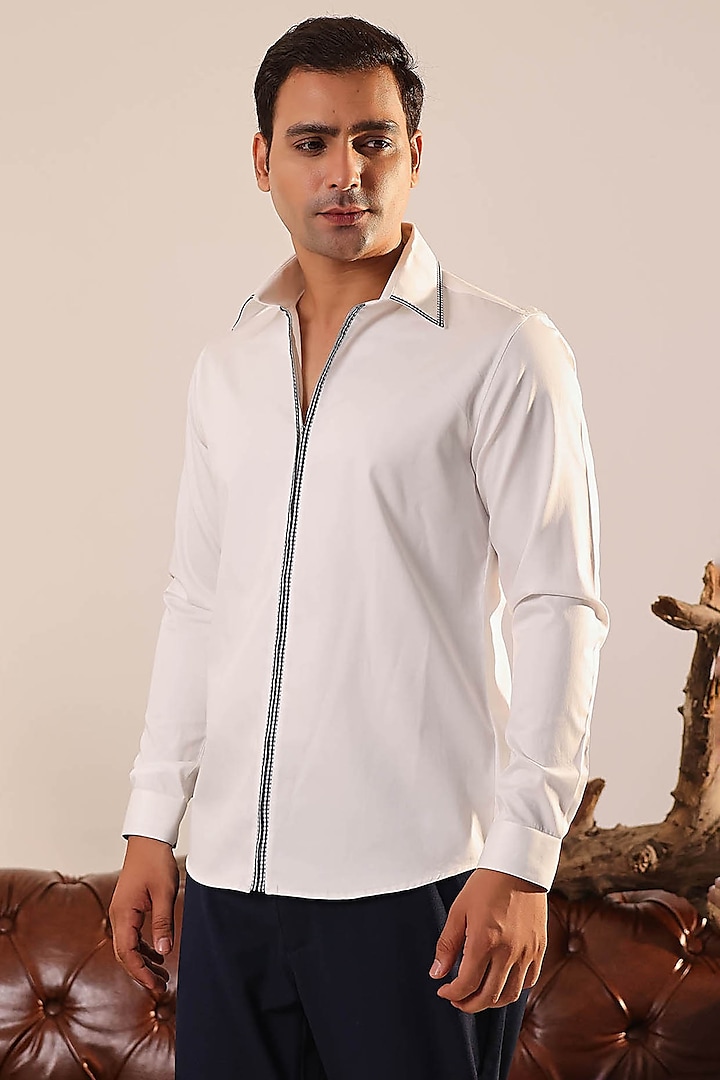 White Cotton Shirt by Abkasa