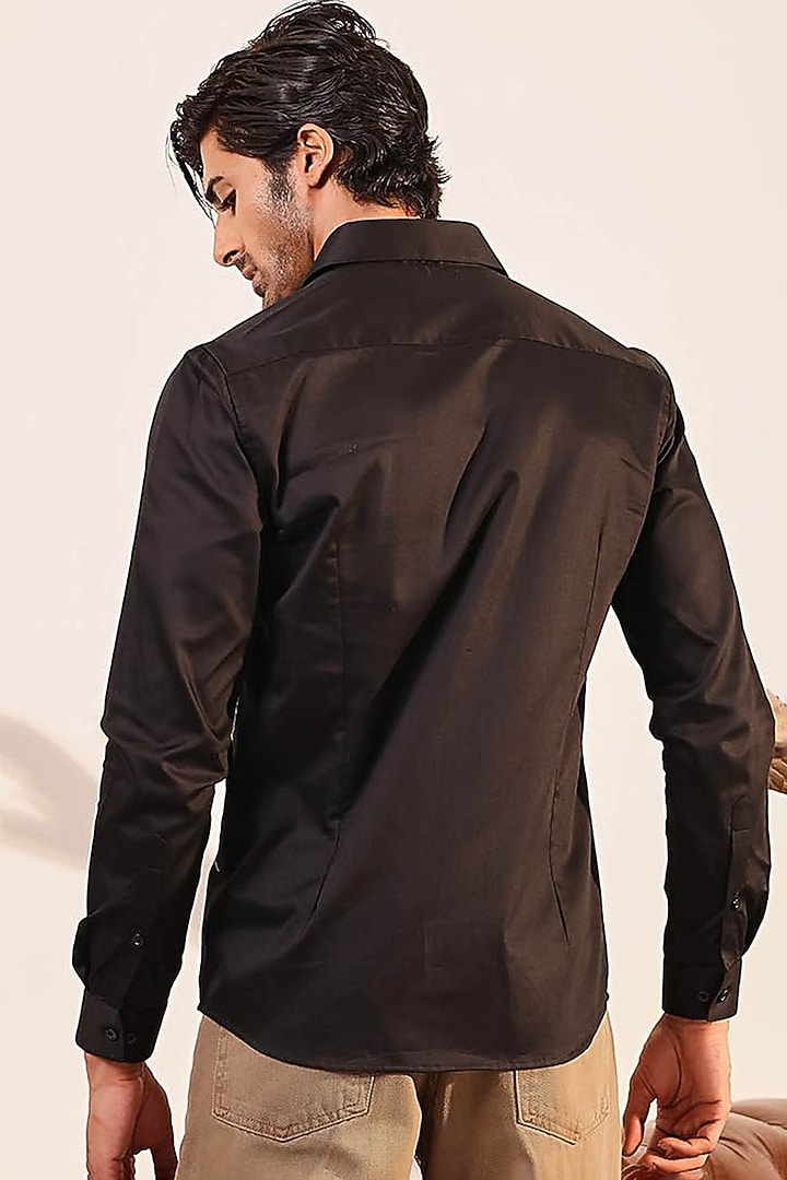 Black Cotton Shirt by Abkasa at Pernia's Pop Up Shop