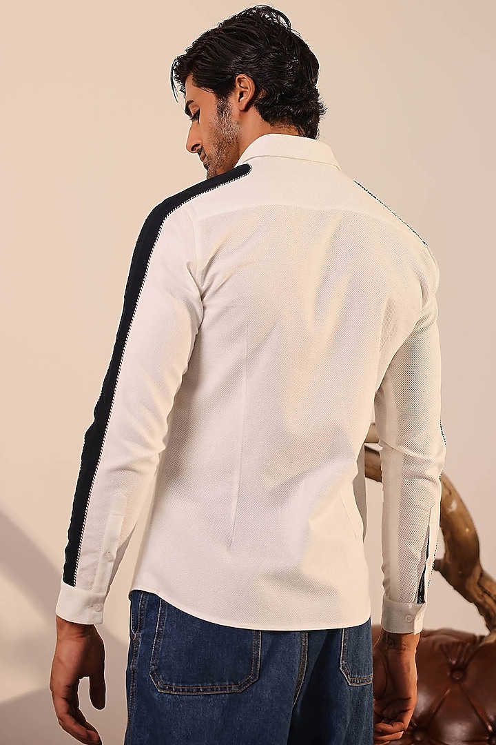 White Cotton Party Wear Shirt by Abkasa at Pernia's Pop Up Shop
