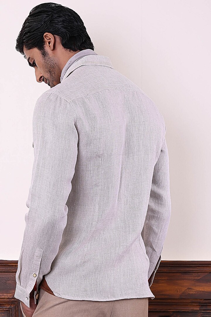Off-White Cotton Party Wear Shirt by Abkasa at Pernia's Pop Up Shop