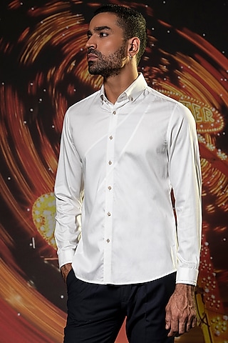 White Cotton Shirt by Abkasa