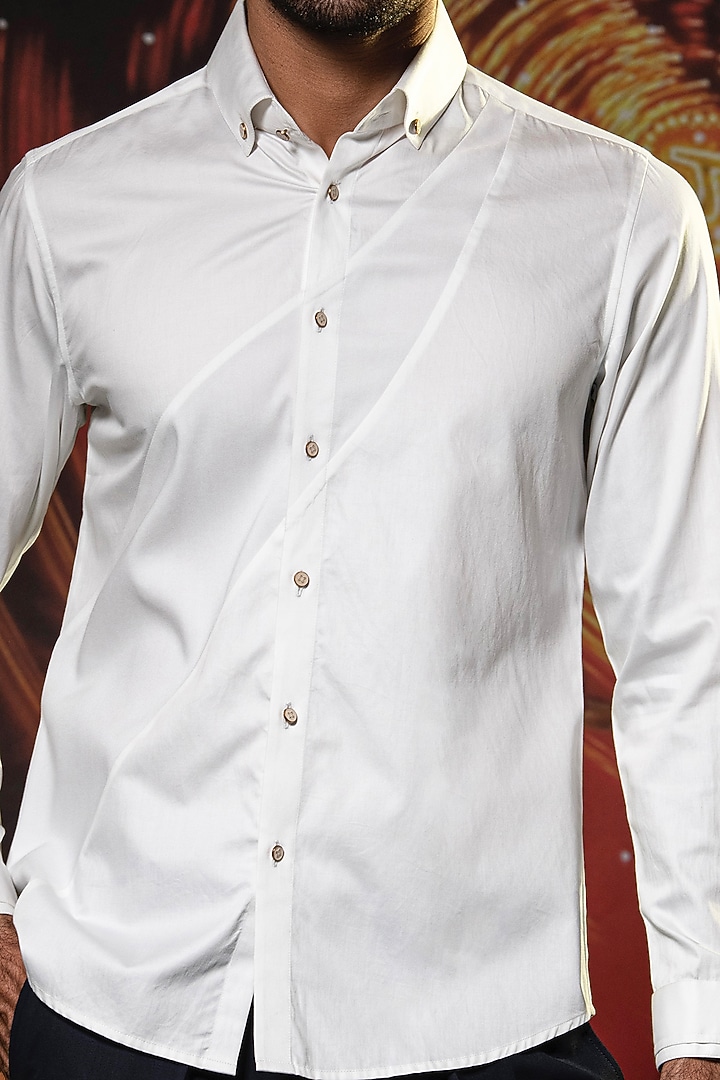 White Cotton Summer Shirt by Abkasa at Pernia's Pop Up Shop