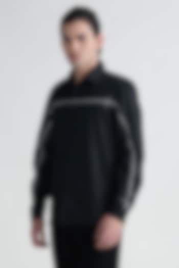 Black Cotton Party Wear Shirt by Abkasa at Pernia's Pop Up Shop
