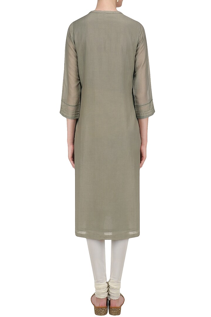 Grey geometric sequins embroidered tunic available only at Pernia's Pop Up Shop.