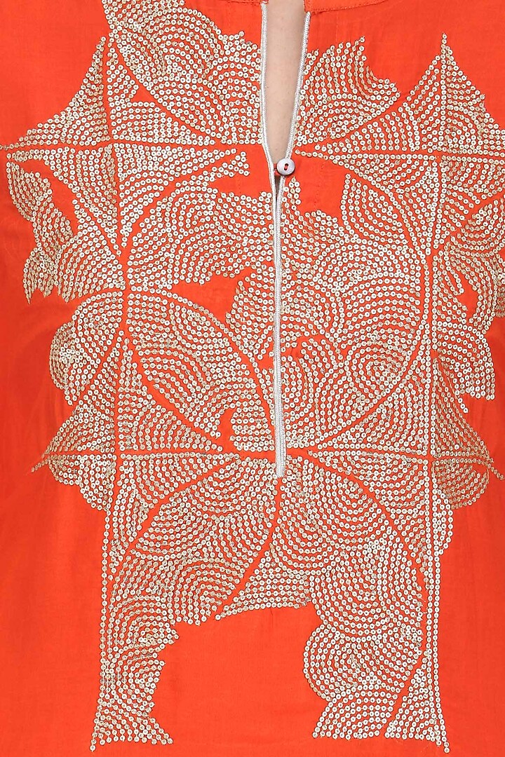Red sequins hand embroidered tunic available only at Pernia's Pop Up Shop.