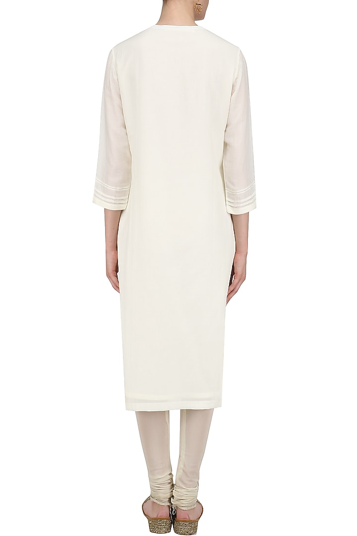 Ivory sequins hand embroidered tunic available only at Pernia's Pop Up Shop.