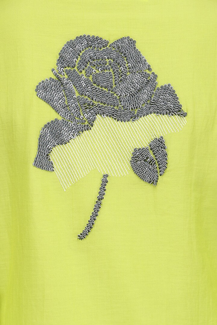 Lime sequins floral motifs tunic available only at Pernia's Pop Up Shop.