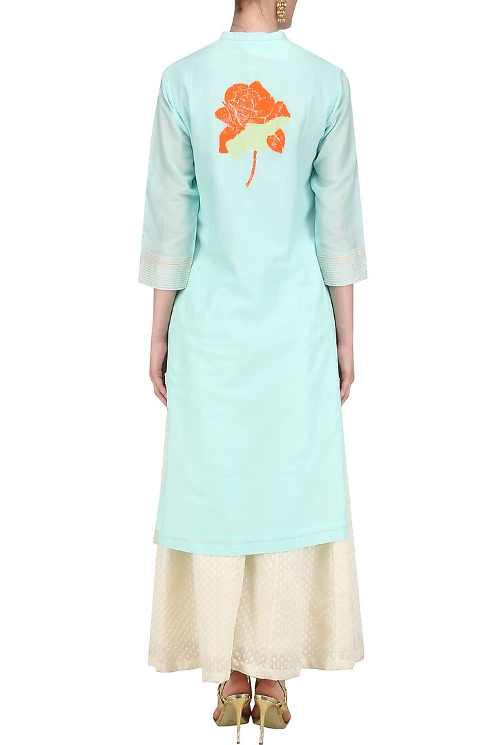Mint sequinned floral motifs tunic available only at Pernia's Pop Up Shop.