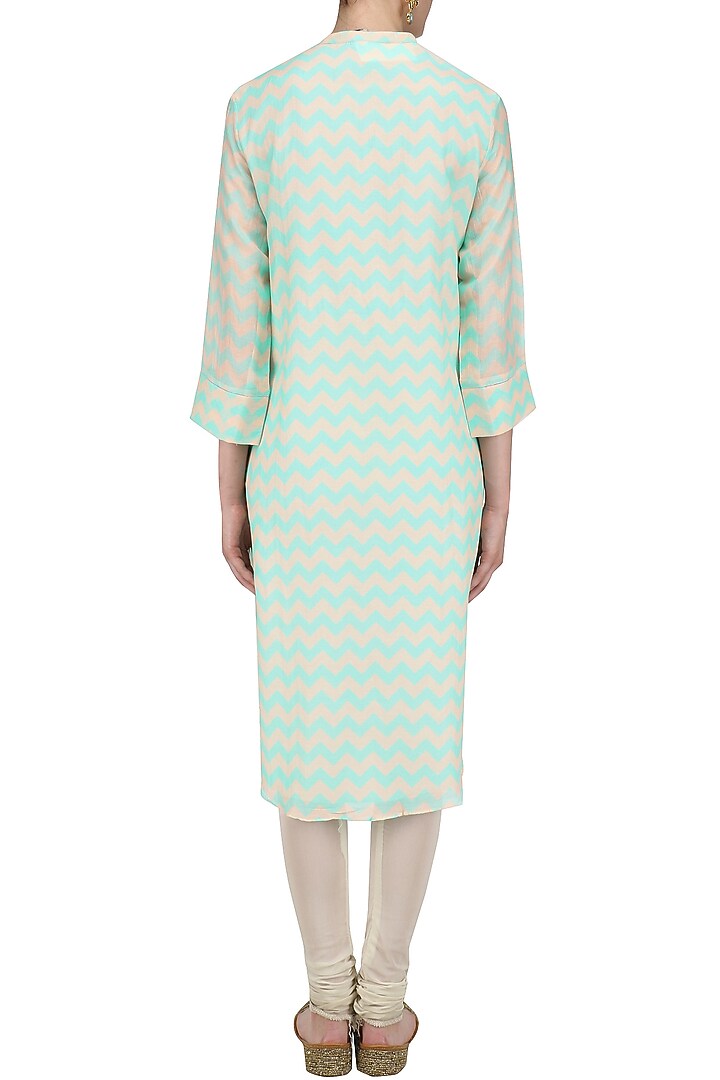 Mint digital print and sequins work tunic available only at Pernia's Pop Up Shop.