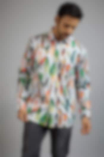 Multi-Colored Giza Cotton Printed Shirt by Amalfi By Mohid Merchant