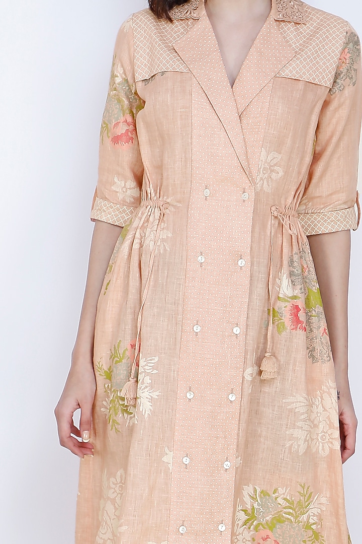 Old Rose Pink Printed Summer Shirt Dress by Arcvsh by Pallavi Singh at Pernia's Pop Up Shop