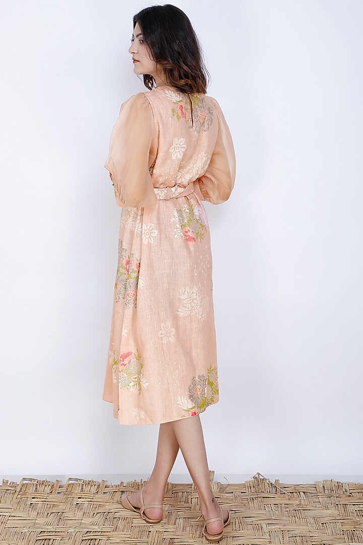 Old Rose Pink Slip Summer Dress With Belt by Arcvsh by Pallavi Singh at Pernia's Pop Up Shop