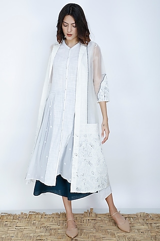 Ivory Embroidered & Printed Jacket by Arcvsh by Pallavi Singh