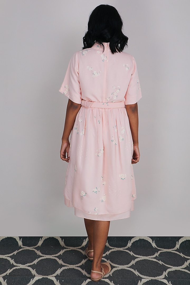 Peach Cherry Printed Summer Dress by Arcvsh by Pallavi Singh at Pernia's Pop Up Shop