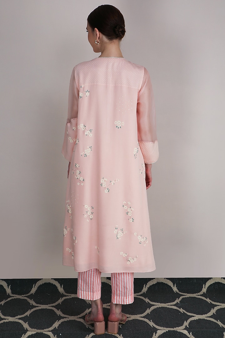 Peach Printed Asymmetrical Tunic Set by Arcvsh by Pallavi Singh at Pernia's Pop Up Shop