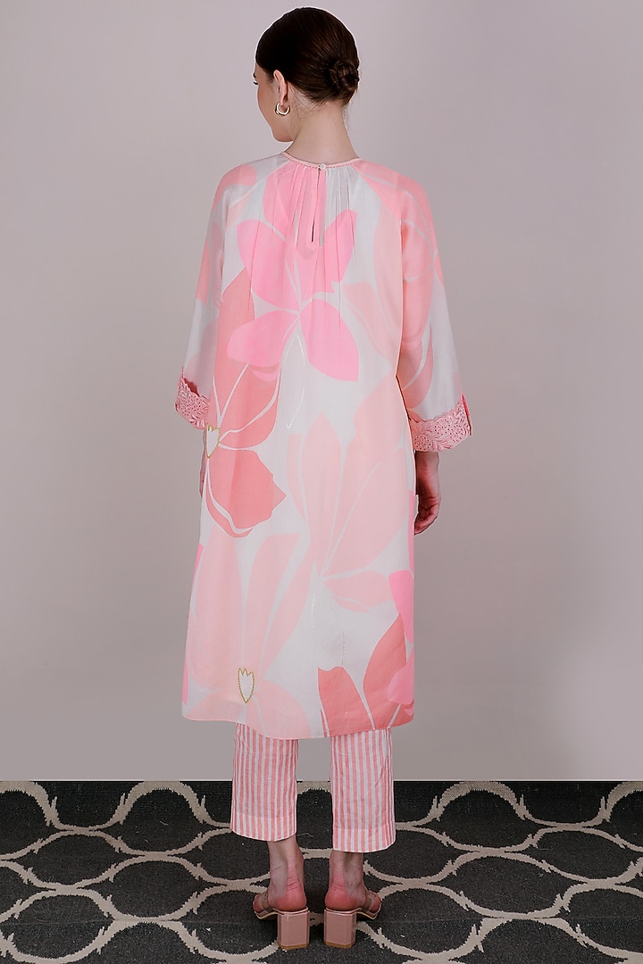 Pink Embroidered & Printed Tunic by Arcvsh by Pallavi Singh at Pernia's Pop Up Shop