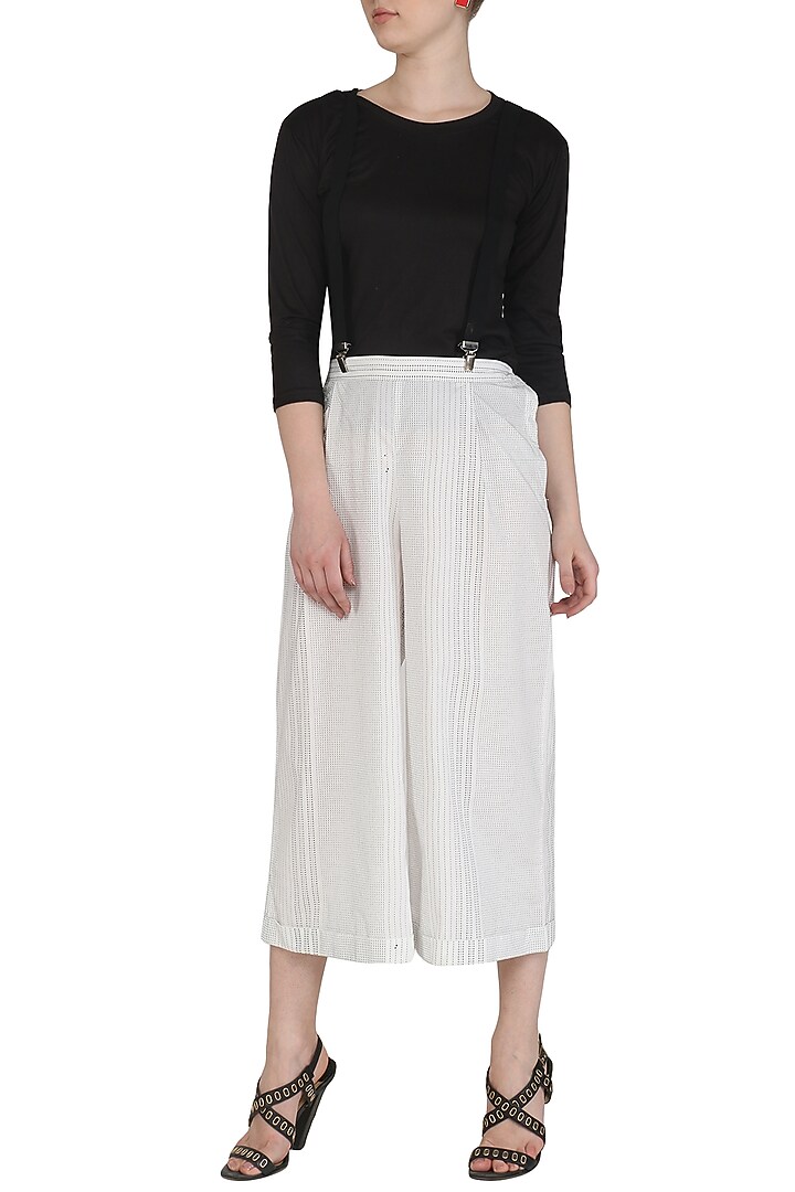 White Printed Harem Pants by Abhi Singh at Pernia's Pop Up Shop