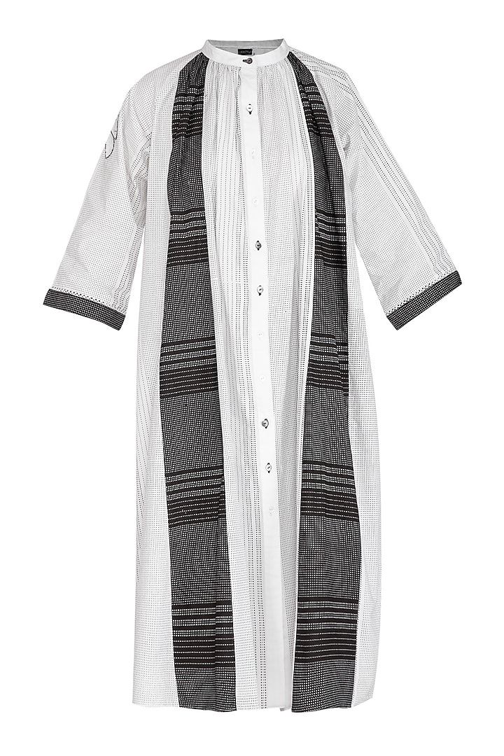 White & Black Paneled Dress by Abhi Singh